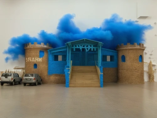 smoke bomb,pigeon house,syringe house,peter-pavel's fortress,blue room,a museum exhibit,bouncing castle,press castle,athens art school,diorama,fort,charge point,universal exhibition of paris,prison,klaus rinke's time field,the blue caves,treasure hall,foam crowns,air-raid shelter,frisian house,Conceptual Art,Daily,Daily 18