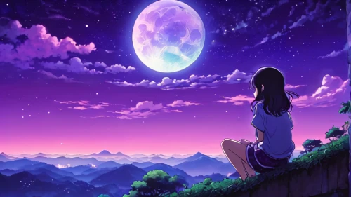 moon and star background,purple moon,moonlit night,moonlight,night sky,moonlit,moon and star,the moon and the stars,moon night,hanging moon,lunar,moon,nightsky,starry sky,the night sky,the moon,big moon,moonrise,moonflower,stars and moon,Illustration,Japanese style,Japanese Style 05