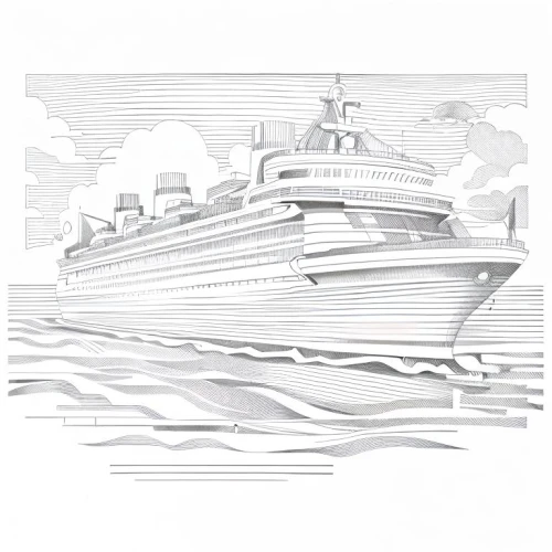 star line art,passenger ship,cruise ship,sea fantasy,nautical clip art,troopship,cruiseferry,ocean liner,coastal motor ship,motor ship,paper ship,auxiliary ship,royal yacht,multihull,hospital ship,shipping industry,seagoing vessel,superyacht,naval architecture,submarine tender,Design Sketch,Design Sketch,Fine Line Art