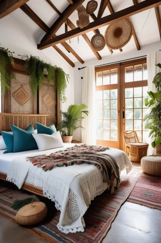 tropical house,canopy bed,sleeping room,wooden beams,loft,great room,guest room,cabana,wooden floor,bed in the cornfield,patterned wood decoration,boutique hotel,japanese-style room,airbnb icon,bedroom,contemporary decor,ornate room,bed frame,holiday villa,home interior,Photography,General,Realistic