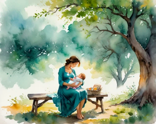 holy family,capricorn mother and child,little girl and mother,church painting,girl and boy outdoor,father with child,mother with child,nursery,mother and child,nativity of jesus,praying woman,woman praying,bible pics,watercolor baby items,mother-to-child,nativity,girl with tree,blessing of children,child in park,mother and father,Illustration,Paper based,Paper Based 25