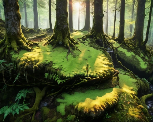 swampy landscape,elven forest,forest moss,coniferous forest,old-growth forest,green forest,forest landscape,fir forest,forest floor,mushroom landscape,spruce forest,deciduous forest,forest glade,fairy forest,cartoon video game background,tropical and subtropical coniferous forests,forest background,spruce-fir forest,forests,temperate coniferous forest,Unique,Design,Logo Design