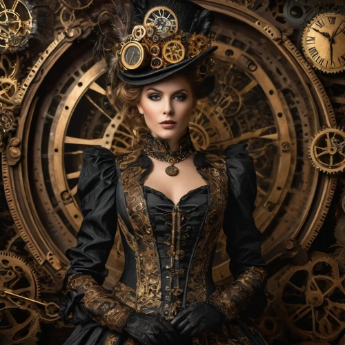 steampunk,steampunk gears,clockmaker,clockwork,ornate pocket watch,watchmaker,victorian lady,grandfather clock,ladies pocket watch,pocket watch,victorian style,cogs,the victorian era,victorian fashion,girl with a wheel,time spiral,the carnival of venice,clock face,gothic fashion,astronomical clock,Photography,General,Fantasy