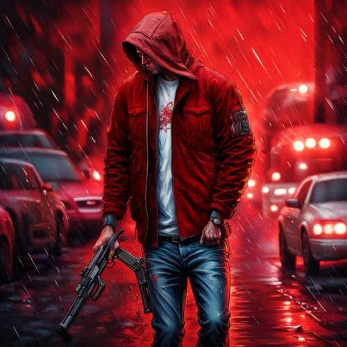 red hood,red coat,red background,on a red background,mobile video game vector background,game illustration,red riding hood,cg artwork,assassin,game art,hooded man,action-adventure game,daredevil,renegade,sci fiction illustration,world digital painting,background images,man holding gun and light,android game,red super hero