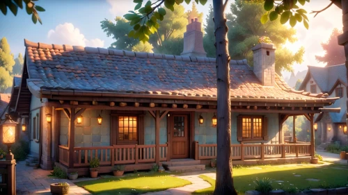 traditional house,summer cottage,wooden house,little house,3d render,ancient house,country cottage,small house,wooden houses,cottage,miniature house,3d rendered,beautiful home,render,bungalow,treasure house,asian architecture,victorian,knight village,3d rendering,Anime,Anime,Cartoon