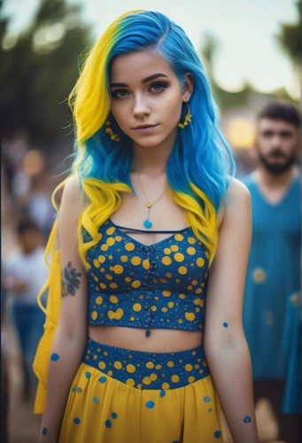 blue hair,yellow and blue,social,navi,lycia,lira,aquarius,rockabella,mini,blu,lis,aqua,romanian,mini e,mar,silphie,fae,ammo,girl in overalls,edit,Photography,General,Cinematic