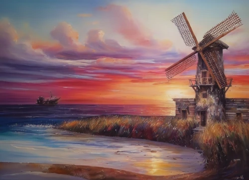 windmill,the windmills,windmills,wind mill,dutch windmill,old windmill,wind mills,historic windmill,windmill gard,oil painting on canvas,oil painting,art painting,dutch mill,coastal landscape,water mill,sea landscape,dutch landscape,colored pencil background,painting technique,beach landscape,Illustration,Paper based,Paper Based 04