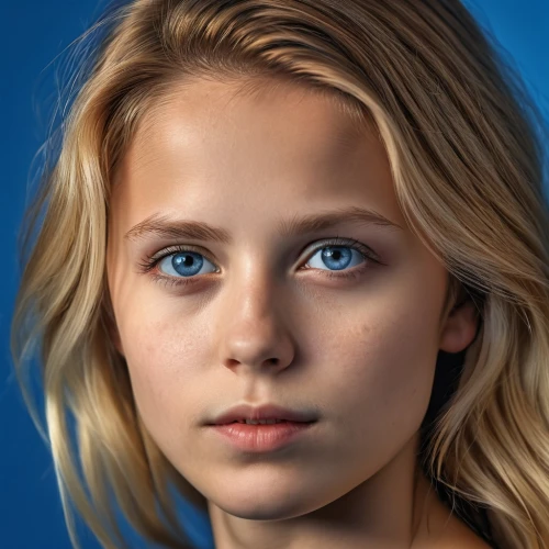 girl portrait,child portrait,portrait of a girl,portrait background,retouching,mystical portrait of a girl,digital painting,natural cosmetic,portrait photography,young woman,blue eyes,portrait photographers,portrait,retouch,greta oto,blue background,digital compositing,female model,blond girl,pupils,Photography,General,Realistic