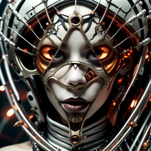 biomechanical,cybernetics,cyborg,humanoid,endoskeleton,head woman,alien warrior,queen cage,scifi,sci fi,darth talon,robotic,artificial intelligence,cyber,chrome steel,streampunk,chrome,gorgon,robot eye,ai
