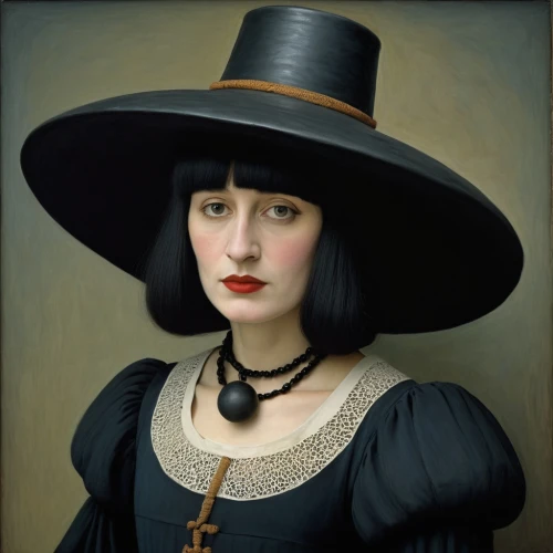 gothic portrait,the hat of the woman,black hat,woman's hat,portrait of a girl,girl wearing hat,the hat-female,portrait of a woman,portrait of christi,victorian lady,woman portrait,artist portrait,vintage female portrait,girl portrait,fantasy portrait,girl with bread-and-butter,pilgrim,dark portrait,mystical portrait of a girl,romantic portrait,Art,Artistic Painting,Artistic Painting 02