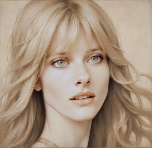 portrait of christi,blonde woman,porcelain doll,farrah fawcett,portrait of a girl,photo painting,leonardo da vinci,fantasy portrait,girl portrait,angel face,woman face,portrait background,white lady,portrait,woman portrait,romantic portrait,women's eyes,mary-gold,madonna,woman's face,Digital Art,Classicism