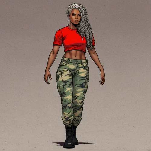 concept art,muscle woman,female runner,african american woman,woman fire fighter,fashion sketch,maria bayo,sportswear,female warrior,black woman,costume design,sci fiction illustration,grey fox,a uniform,comic character,strong woman,black women,safflower,martial arts uniform,woman strong,Illustration,American Style,American Style 15