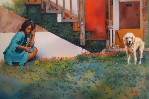 girl with dog,oil painting,girl in the garden,oil painting on canvas,boy and dog,girl picking flowers,church painting,italian painter,girl praying,oil on canvas,indian art,art painting,girl on the stairs,girl sitting,painting work,woman at the well,woman playing,photo painting,st bernard outdoor,small greek domestic dog,Illustration,Paper based,Paper Based 04