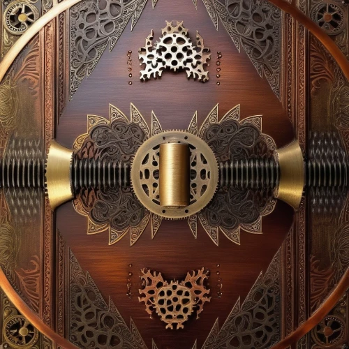 doorknob,door lock,door knob,digital safe,grandfather clock,iron door,steampunk gears,cog,door knocker,door key,key hole,the door,vault,door handle,beautiful speaker,longcase clock,doorbell,patterned wood decoration,art deco ornament,ship's wheel,Illustration,Realistic Fantasy,Realistic Fantasy 13