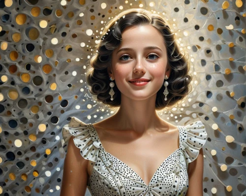 glittering,art deco woman,art deco background,rhinestones,sparkling,sparkly,portrait background,roaring 20's,jeweled,disco ball,sparkler,dazzling,vintage girl,sparkle,mary-gold,vintage woman,hollywood actress,jazz singer,fanny brice,embellished,Illustration,Children,Children 03