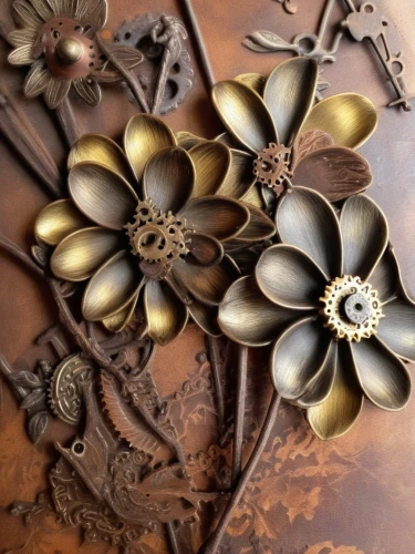 floral ornament,decorative plate,water lily plate,mandelbulb,gilding,decorative fan,steampunk gears,crown chocolates,carved wood,brooch,ceramic hob,art deco ornament,decorative element,sconce,belt buckle,head plate,broach,metal embossing,art deco wreaths,wood carving,Illustration,Realistic Fantasy,Realistic Fantasy 13