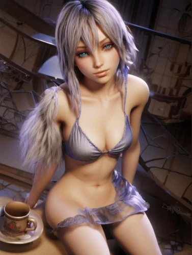 tiber riven,barista,café au lait,cappuccino,tea,honmei choco,girl with cereal bowl,woman drinking coffee,the sea maid,female doll,coffee background,alice,drinking coffee,bonjour bongu,anime 3d,cup of cocoa,tea zen,cup of coffee,elza,teacup