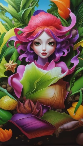 acerola,flower painting,fabric painting,bodypainting,bowl of fruit in rain,girl with cereal bowl,fruit bowl,body painting,watermelon painting,meticulous painting,playmat,art painting,oil painting on canvas,acerola family,girl in flowers,colored pencil background,glass painting,girl in the garden,colorful vegetables,hand painting,Illustration,Paper based,Paper Based 09