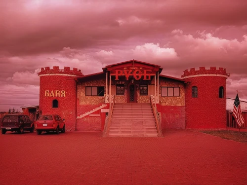 fire station,train depot,red robin,red barn,toll house,drive in restaurant,wild west hotel,luna park,route 66,route66,gas-station,frederic church,red earth,red lighthouse,rosenblatt,taxi stand,motel,red cloud,red hen,railroad station,Illustration,Realistic Fantasy,Realistic Fantasy 10