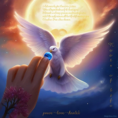 dove of peace,peace dove,doves of peace,reiki,peace rose,promise,hand of fatima,holy spirit,birds with heart,prayer flag,blue bird,blue moon rose,global oneness,paridae,healing hands,angel wing,peace,peace symbols,inner peace,lovebird,Illustration,Realistic Fantasy,Realistic Fantasy 01