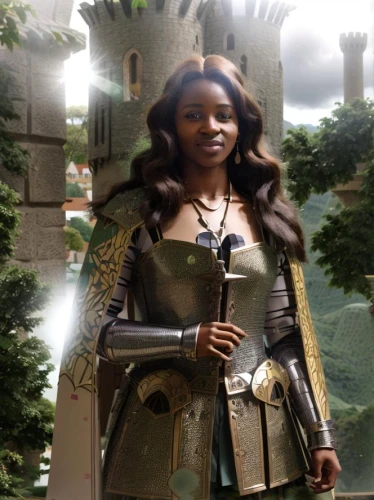 tiana,castleguard,joan of arc,digital compositing,fantasy picture,knight village,background ivy,celtic queen,girl in a historic way,a princess,kings landing,castle of the corvin,fantasy woman,heroic fantasy,a fairy tale,castles,elven,maria bayo,knight's castle,fairytale