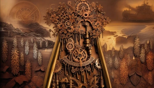 grandfather clock,celtic harp,ancient harp,cuckoo clock,steampunk gears,longcase clock,clockmaker,harp of falcon eastern,harp player,mandelbulb,steampunk,medieval hourglass,tower clock,the throne,harp with flowers,throne,clockwork,harp,celtic tree,fantasy picture,Illustration,Realistic Fantasy,Realistic Fantasy 13