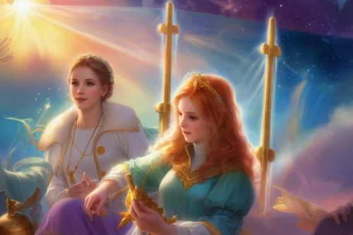celtic woman,fantasy picture,princesses,fairy tale icons,angels,fantasy art,background image,fairytale characters,divine healing energy,angels of the apocalypse,the three magi,greek mythology,celestial event,fairytales,fairies,horoscope libra,3d fantasy,biblical narrative characters,zodiacal signs,children's fairy tale,Illustration,Realistic Fantasy,Realistic Fantasy 01