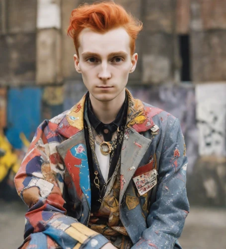 ginger rodgers,quiff,david bowie,vintage boy,ginger,punk,red-haired,ginger nut,redhair,redheaded,streampunk,red hair,tilda,red head,fresh ginger,candy boy,redhead doll,jean jacket,eurythmics,redheads,Photography,Realistic