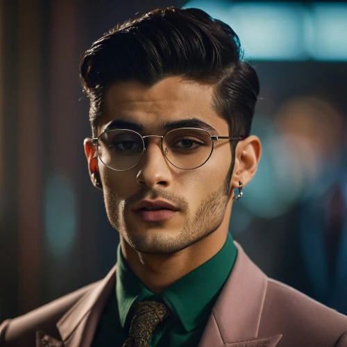 pakistani boy,silver framed glasses,businessman,men's suit,reading glasses,glasses glass,red green glasses,smart look,specs,the suit,lace round frames,spectacles,wedding suit,male model,stitch frames,with glasses,silk tie,handsome model,a black man on a suit,business man,Photography,General,Cinematic