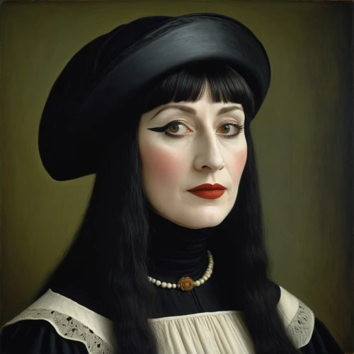 portrait of christi,gothic portrait,portrait of a woman,portrait of a girl,woman portrait,vintage female portrait,cleopatra,beret,fantasy portrait,artist portrait,woman's hat,the hat of the woman,riopa fernandi,female portrait,portrait,victorian lady,girl with a pearl earring,mona lisa,pferdeportrait,dita,Art,Artistic Painting,Artistic Painting 02