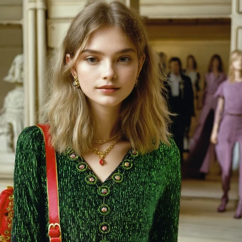 valentino,green dress,in green,vogue,embellished,angelica,necklace,green jacket,trend color,knitwear,menswear for women,heather green,enchanting,hallia venezia,choker,model beauty,green,lily-rose melody depp,knitted,jeweled,Photography,Fashion Photography,Fashion Photography 24
