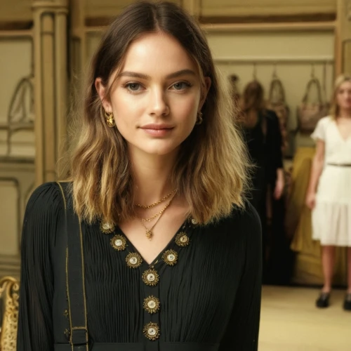 elegant,menswear for women,french silk,layered hair,elegance,choker,valentino,shoulder length,model beauty,collar,vanity fair,vogue,necklace,runway,lily-rose melody depp,fine-looking,romantic look,cardigan,earrings,paris,Photography,Fashion Photography,Fashion Photography 23