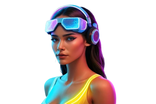 vector girl,cyber glasses,futuristic,visor,low poly,gradient mesh,android inspired,cyber,neon,scuba,uv,cyborg,3d render,low-poly,vector art,aura,3d rendered,render,3d model,swim cap,Photography,Fashion Photography,Fashion Photography 16