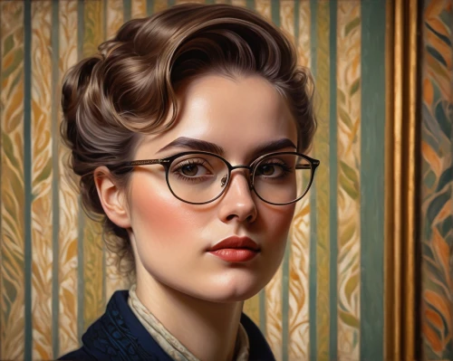 librarian,reading glasses,victorian lady,vintage female portrait,silver framed glasses,oil painting,woman portrait,portrait background,vintage woman,oval frame,spectacles,romantic portrait,oil painting on canvas,audrey,retro woman,world digital painting,portrait of a girl,lace round frames,lilian gish - female,digital painting,Art,Artistic Painting,Artistic Painting 50