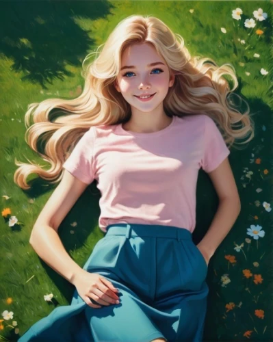 girl lying on the grass,girl in flowers,girl in the garden,portrait of a girl,girl portrait,blond girl,relaxed young girl,girl in a long,a girl's smile,girl picking flowers,magnolia,blonde girl,little girl in wind,girl drawing,rapunzel,the blonde in the river,oil painting,blonde woman,young woman,girl with tree