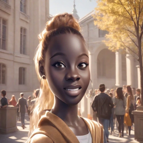 tiana,city ​​portrait,a pedestrian,the girl's face,african american woman,chignon,paris,cynthia (subgenus),the girl at the station,woman holding a smartphone,animated cartoon,girl in a historic way,sprint woman,african woman,girl with bread-and-butter,nigeria woman,a girl's smile,pedestrian,african-american,bonjour bongu,Photography,Commercial