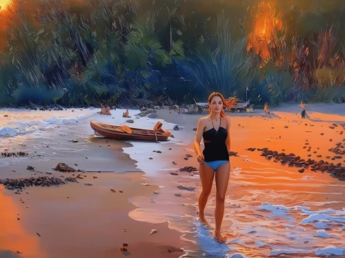 world digital painting,girl on the dune,girl on the river,mermaid background,photo painting,beach background,shipwreck beach,the blonde in the river,pink beach,on the shore,driftwood,beach landscape,people on beach,digital painting,beached,digital compositing,tide pool,low tide,beach scenery,sunrise beach,Illustration,Paper based,Paper Based 04