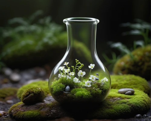 terrarium,moss saxifrage,glass jar,glass vase,forest moss,liverwort,still life photography,flower vase,still life of spring,moss,mountain spring,naturopathy,glassware,green bubbles,homeopathically,glass container,forest floor,stemless gentian,carafe,glass containers,Art,Classical Oil Painting,Classical Oil Painting 09