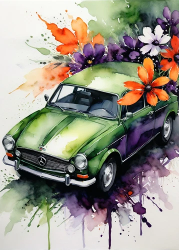 flower car,flower painting,volvo p1800,lotus cortina,karmann ghia,chevrolet corvair,watercolor painting,watercolor background,volvo 164,volvo 66,volkswagen karmann ghia,watercolor paint,lotus art drawing,painting technique,watercolor,floral rangoli,car drawing,toyota celica,flower art,mgb,Conceptual Art,Fantasy,Fantasy 03