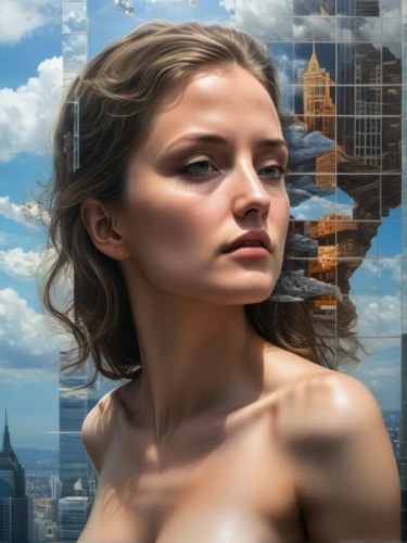 digital compositing,world digital painting,image manipulation,city ​​portrait,skyscrapers,portrait background,photoshop manipulation,skycraper,woman thinking,photomanipulation,skyscraper,photo manipulation,the skyscraper,metropolis,sci fiction illustration,digital painting,digital art,digital artwork,city scape,fantasy portrait,Art,Classical Oil Painting,Classical Oil Painting 17