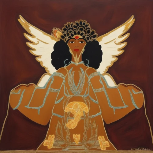 zoroastrian novruz,art deco woman,sphinx pinastri,sphinx,the sphinx,garuda,baroque angel,patung garuda,goddess of justice,khokhloma painting,priestess,viceroy (butterfly),african art,the archangel,sun god,ancient egyptian girl,athena,pharaonic,archangel,harpy,Illustration,Realistic Fantasy,Realistic Fantasy 21