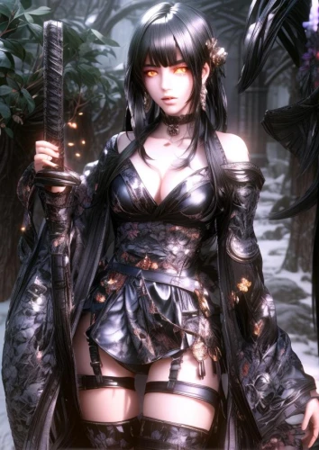 swordswoman,female warrior,beautiful girls with katana,katana,gentiana,game character,erika,dark elf,fantasy warrior,huntress,samurai fighter,lechona,massively multiplayer online role-playing game,ren,samurai,yukio,gi,warrior woman,assassin,gara