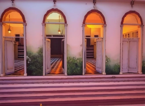 athenaeum,the threshold of the house,row of windows,facade painting,casa fuster hotel,porch,model house,plantation shutters,outside staircase,house entrance,athens art school,veranda,orangery,patio,art gallery,villa balbianello,garden door,shutters,villa cortine palace,doors,Illustration,Paper based,Paper Based 04
