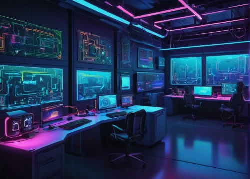 computer room,the server room,cyberpunk,cyber,sci fi surgery room,cyberspace,neon human resources,computer workstation,working space,modern office,game room,computer art,ufo interior,computer desk,control center,gamer zone,monitor wall,study room,computer,computer game,Illustration,Vector,Vector 09