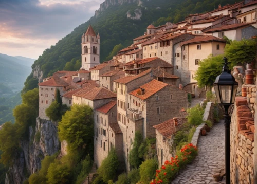 transylvania,italy,lombardy,mountain settlement,mountain village,slovenia,medieval town,buildings italy,croatia,south tyrol,montenegro,south france,stone houses,beautiful buildings,balkans,romania,eastern europe,meteora,dubrovnic,alpine village,Illustration,Black and White,Black and White 26