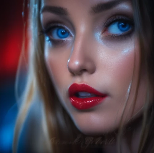 red and blue,red-blue,retouch,ojos azules,retouching,red blue wallpaper,red lips,blue eyes,women's eyes,bokeh,portrait photography,mystique,mystical portrait of a girl,red lipstick,portrait photographers,bokeh lights,blue eye,the blue eye,harley,bokeh effect,Photography,General,Cinematic