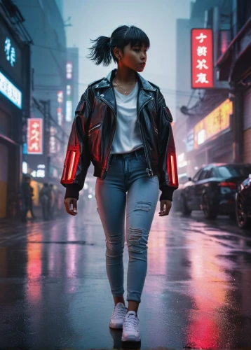 shanghai,futuristic,cyberpunk,taipei,pedestrian,80s,girl walking away,mulan,walking in the rain,jacket,puma,adidas,hong,hk,hong kong,vapor,tokyo,asia,toronto,chi,Photography,Documentary Photography,Documentary Photography 22