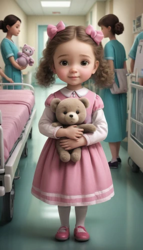 pediatrics,children's operation theatre,3d teddy,nursing,hospital gown,doll cat,female doll,little girl in pink dress,nurse,teddy bear crying,monchhichi,hospital,doll dress,cartoon doctor,teddy bears,health care workers,veterinarian,paramedics doll,cute cartoon image,teddy-bear,Illustration,Abstract Fantasy,Abstract Fantasy 06