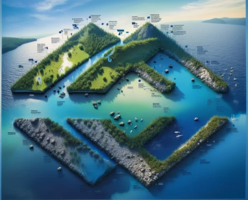 floating islands,artificial islands,artificial island,cube sea,islet,uninhabited island,floating huts,over water bungalows,islands,island suspended,lavezzi isles,archipelago,coastal and oceanic landforms,floating island,kei islands,mushroom island,island,safe island,map icon,atoll,Unique,Design,Infographics