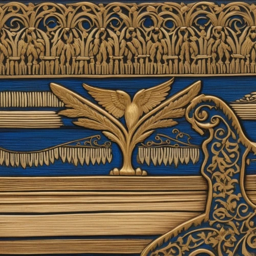 gold art deco border,patterned wood decoration,art deco border,motifs of blue stars,the court sandalwood carved,carved wood,swedish crown,book bindings,psaltery,wood carving,prince of wales feathers,ornamental wood,panel,entablature,theatre curtains,detail,woodwork,embossing,decorative frame,art nouveau frames,Illustration,Realistic Fantasy,Realistic Fantasy 42